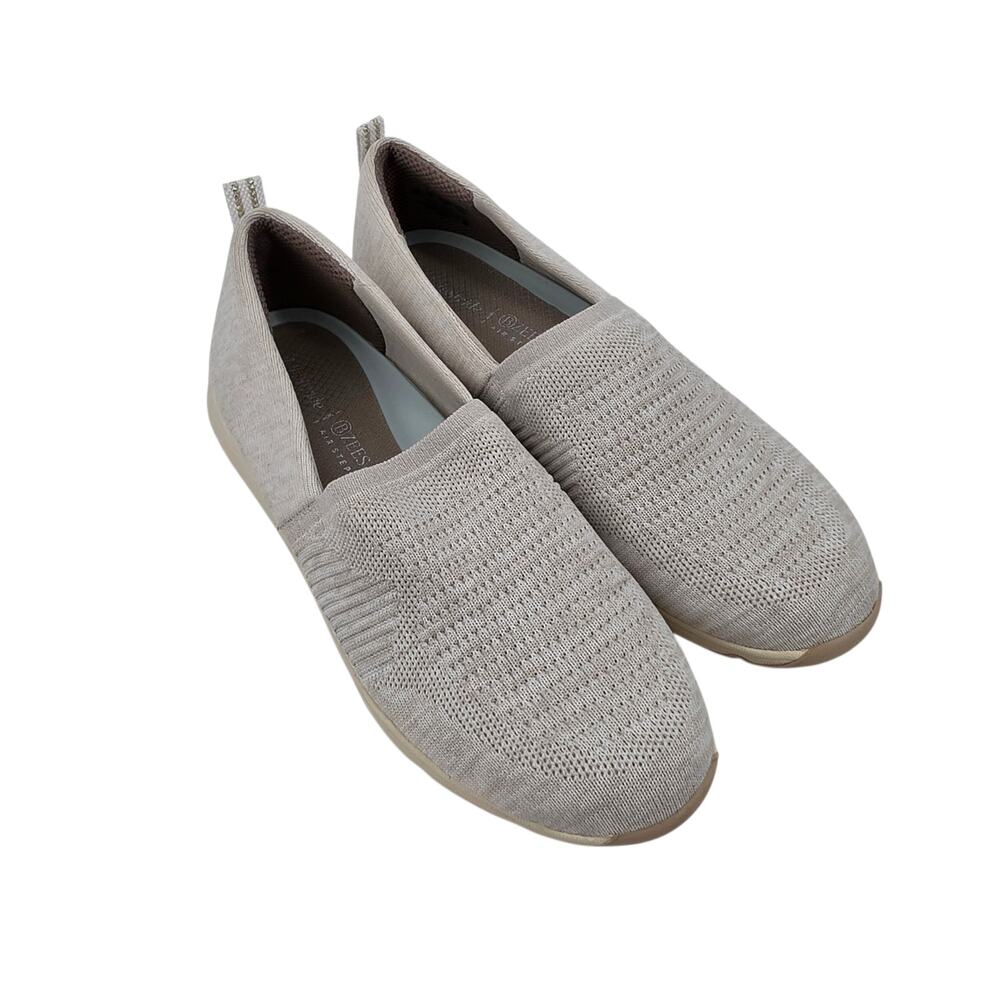 NWOT LifeStride x BZees Heather Taupe Gray Rest Knit Slip On Sneakers Size 8.5